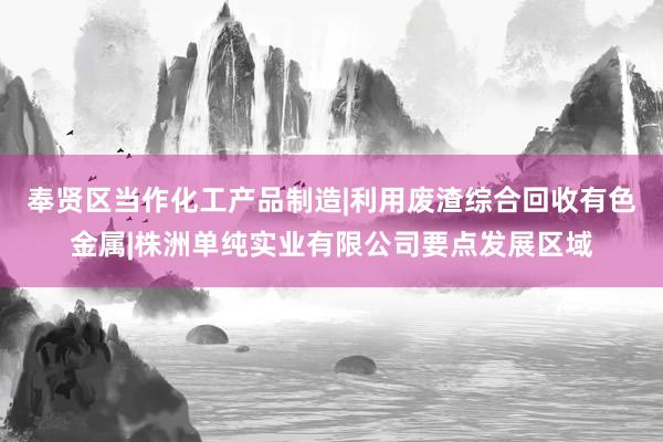 奉贤区当作化工产品制造|利用废渣综合回收有色金属|株洲单纯实业有限公司要点发展区域